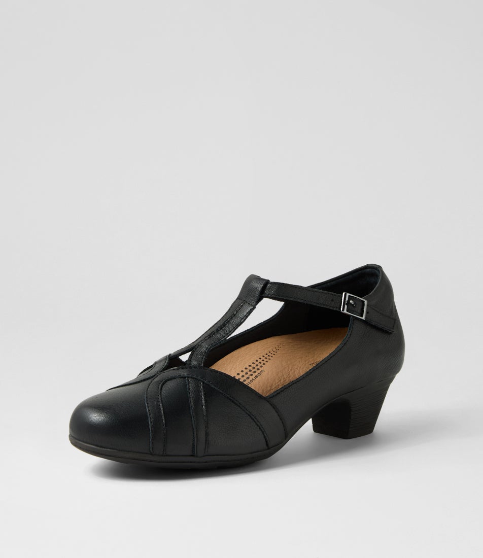 Latissh Black Leather Heels Latissh Black Leather Heels