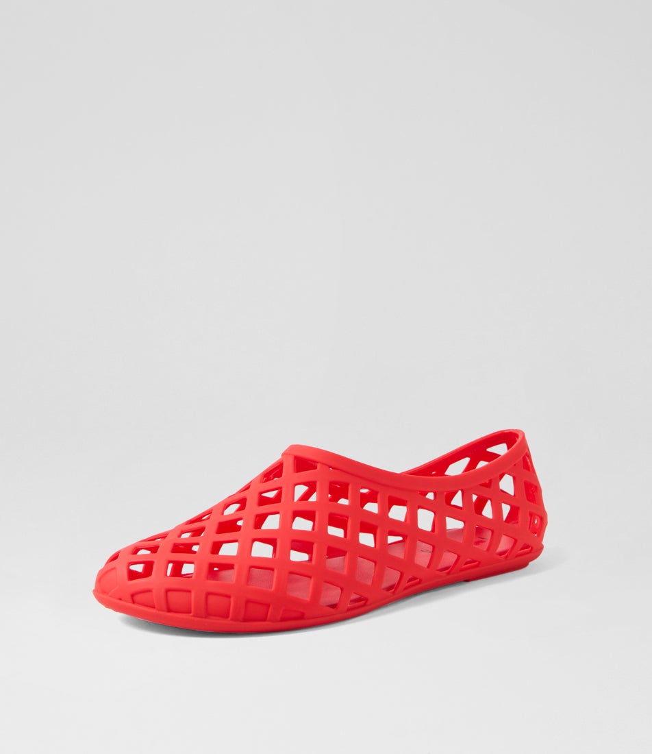 Vantello Red Jelly Flat Shoes