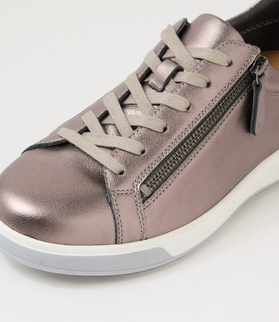 Aito Xf Pewter Leather Sneakers Aito Xf Pewter Leather Sneakers
