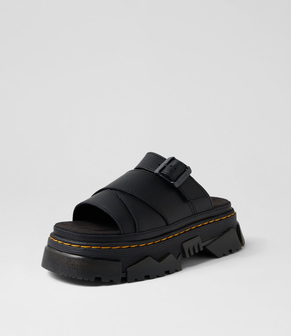 Mattison Slide Black Leather Slides