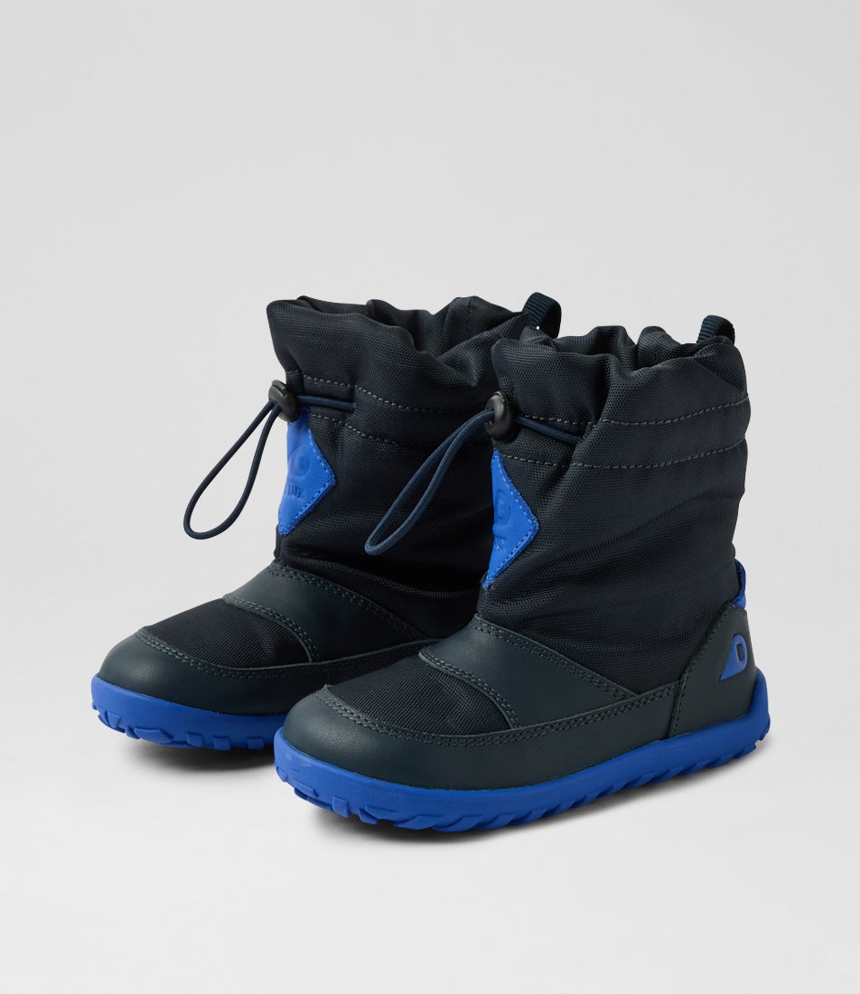 Iw Paden Waterproof Toddler Navy Leather Fabric Ankle Boots