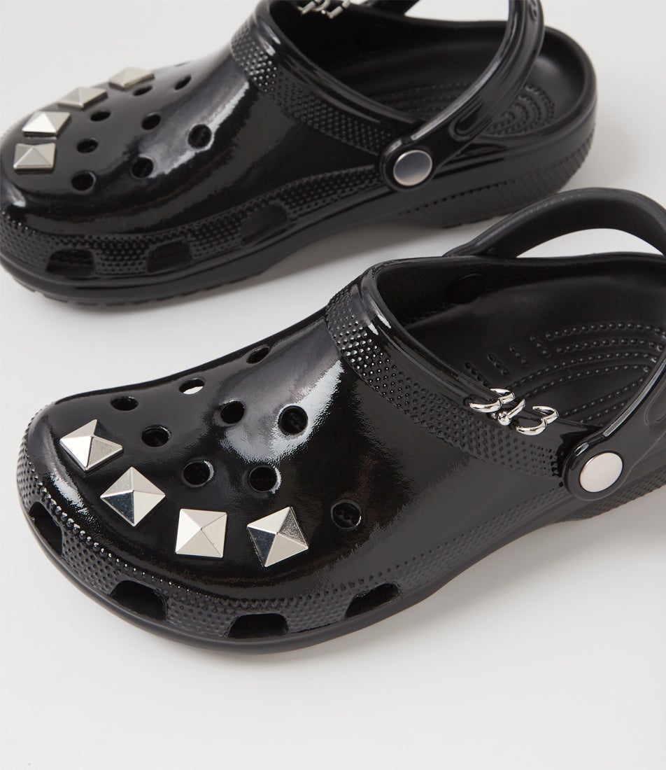 Classic Studded Clog Black Croslite Flat Shoes