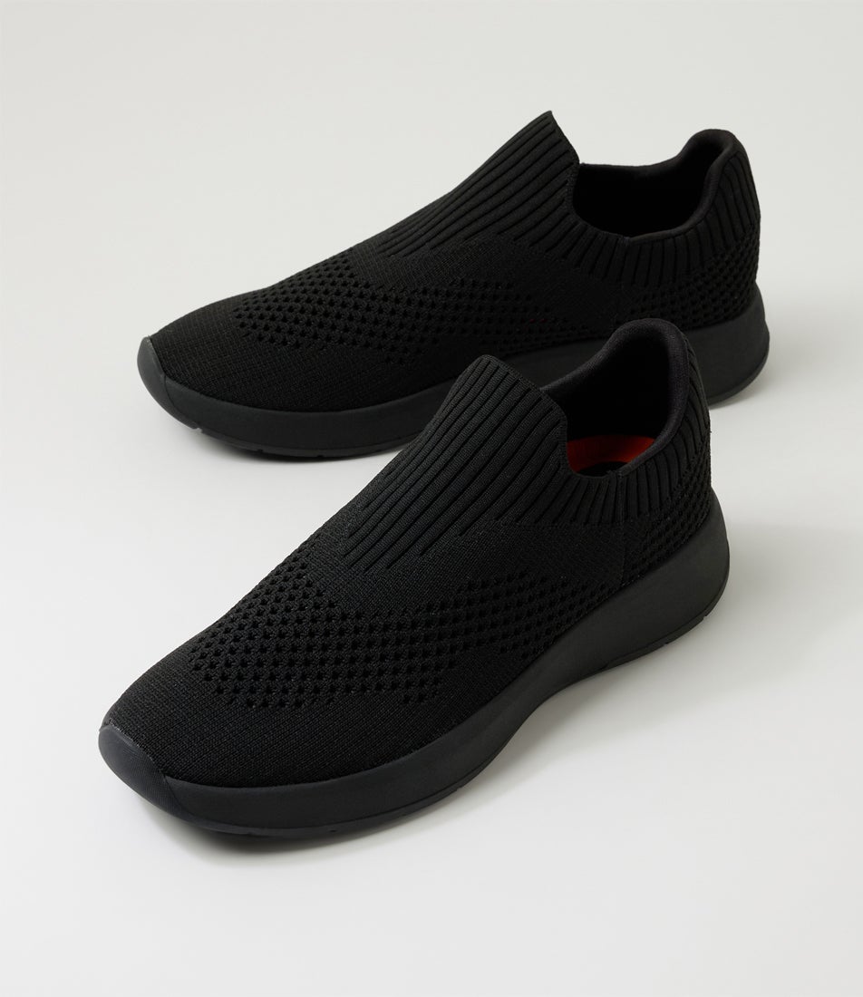 Tru Pace Black Knit Sneakers