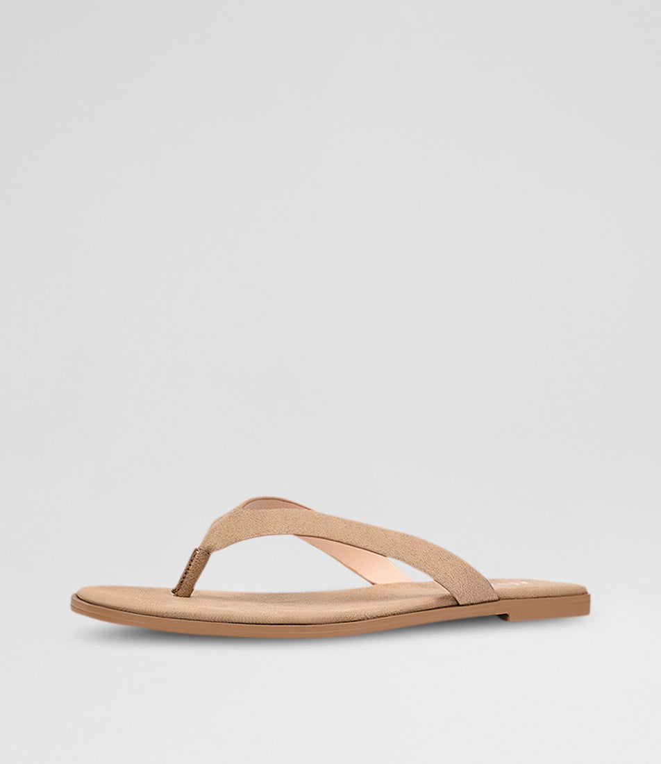 Sascha Taupe Microsuede Thongs