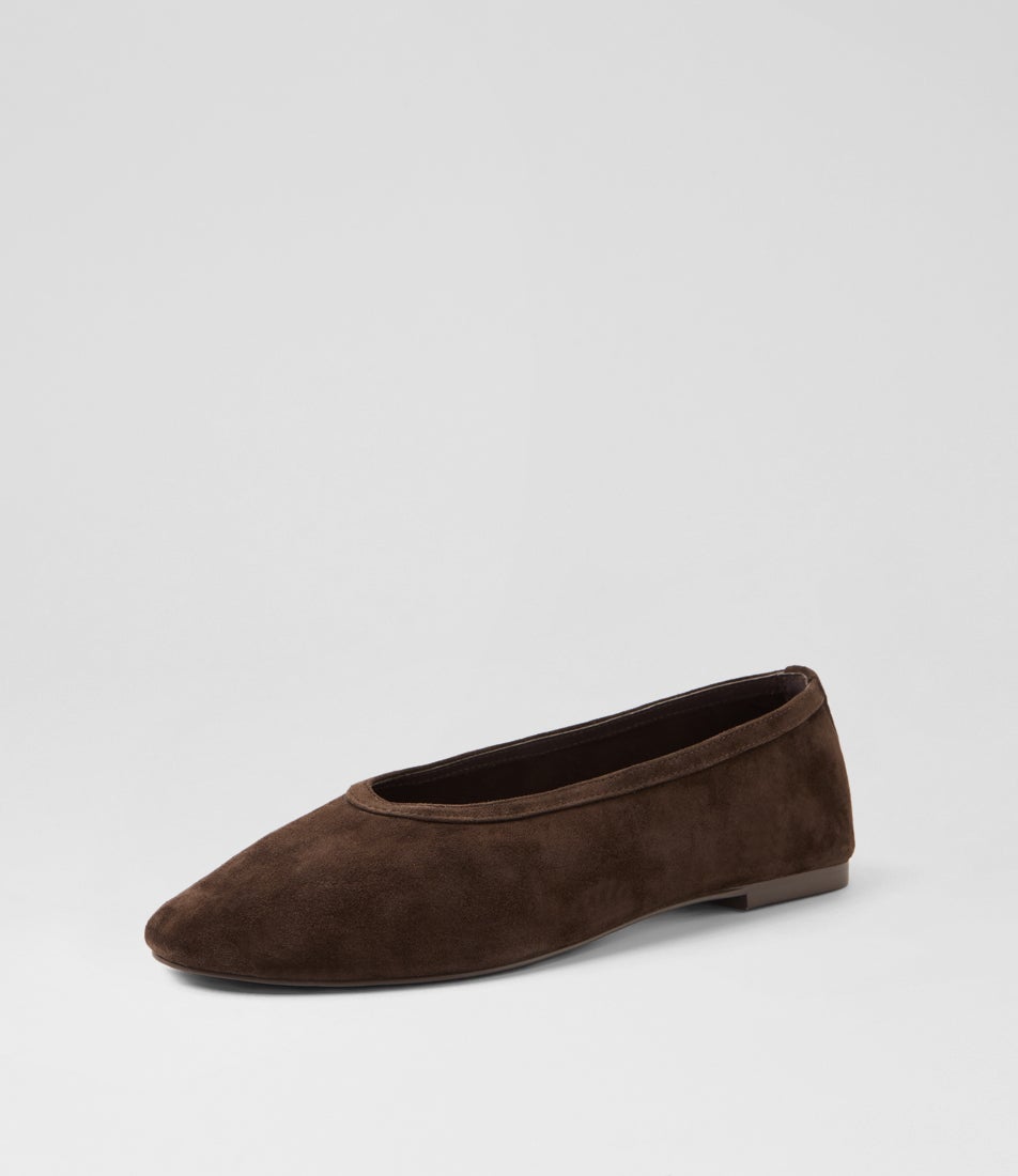Lenita Espresso Suede Flat Shoes