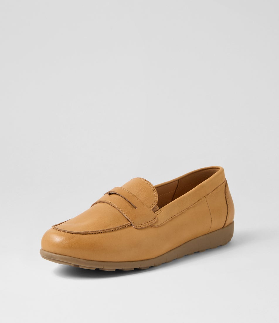 Birdi Dark Tan Wide Fit Leather Loafers