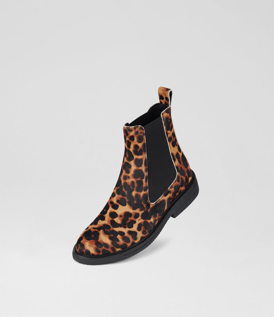 Chelsea Rise Boot Dark Camel Leopard Pony Chelsea Boots