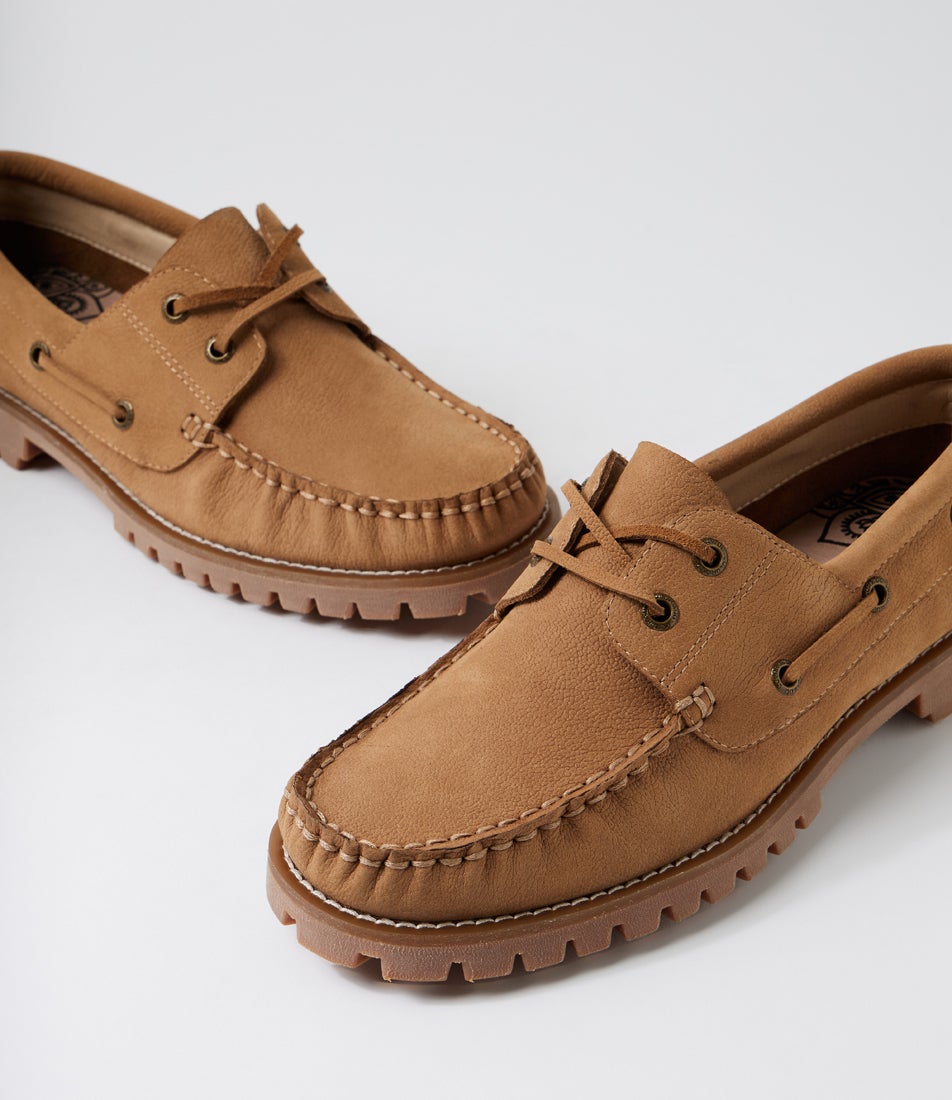 Florisa Light Tan Leather Boat Shoes
