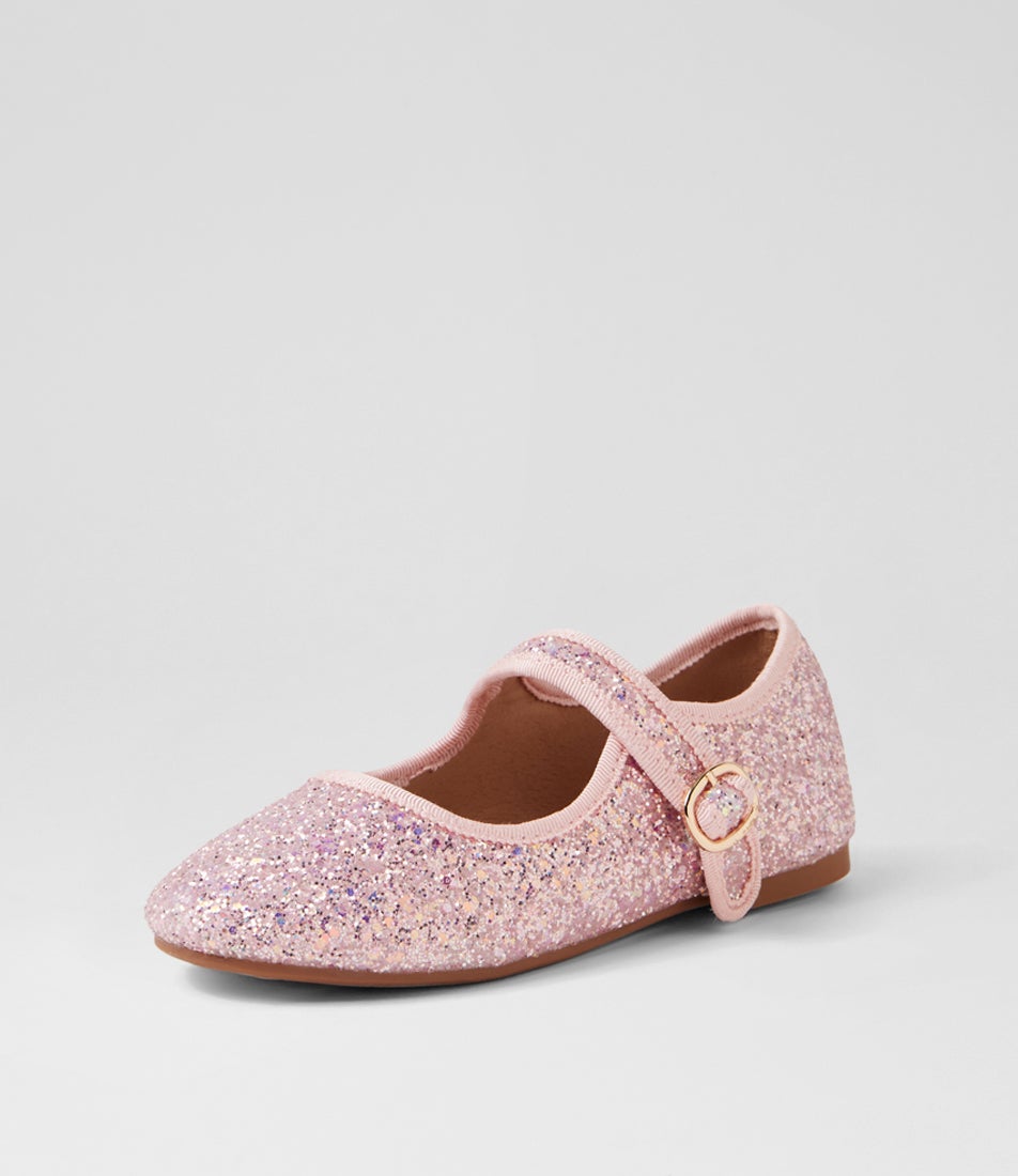 Arlo Ballet Junior Pink Glitter Flat Shoes