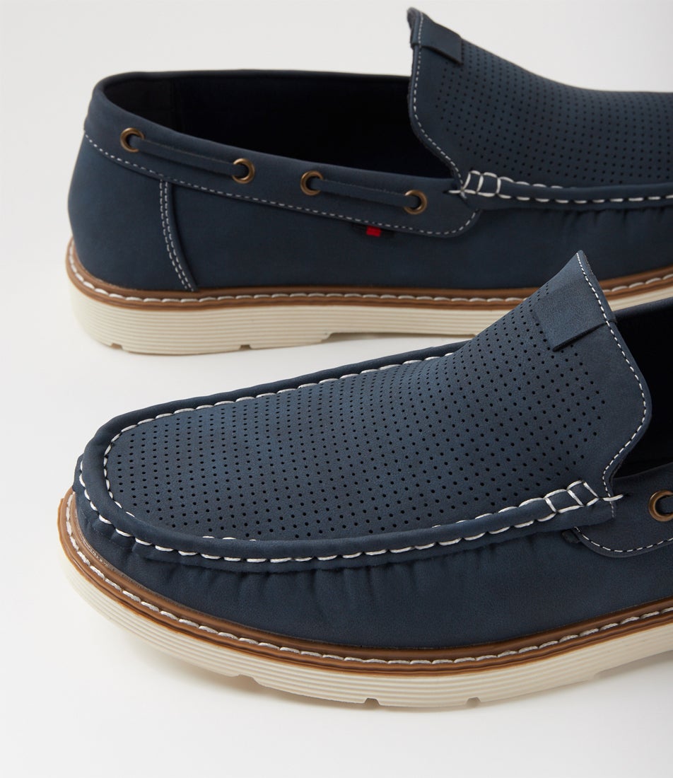 Bertrand Navy Flat Shoes