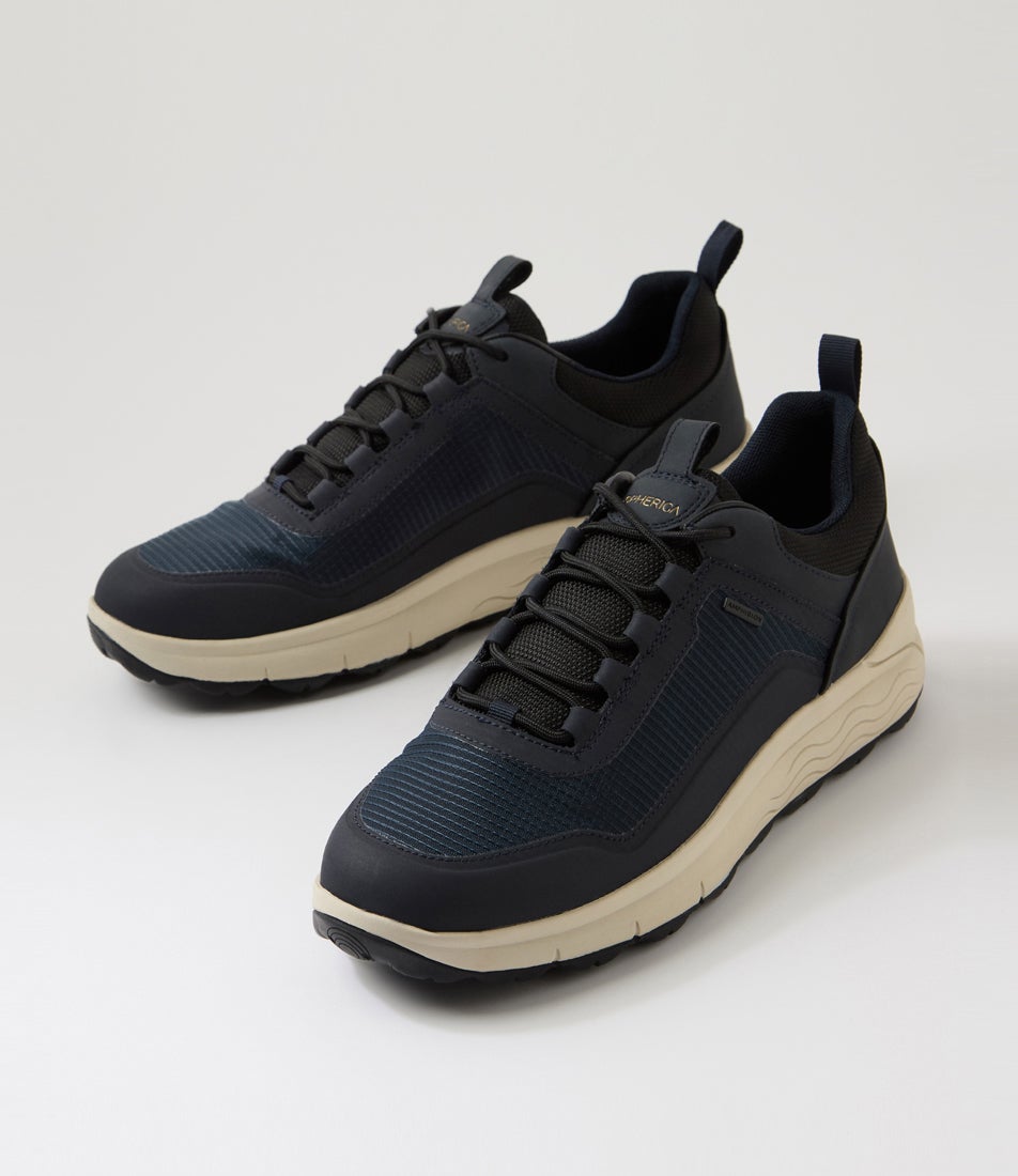 U Spherica 4x4 B Abx A Navy Fabric Lace Up Shoes