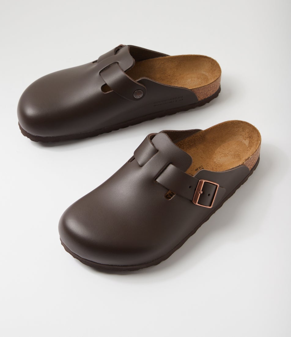 Boston Dark Brown Leather Flat Shoes