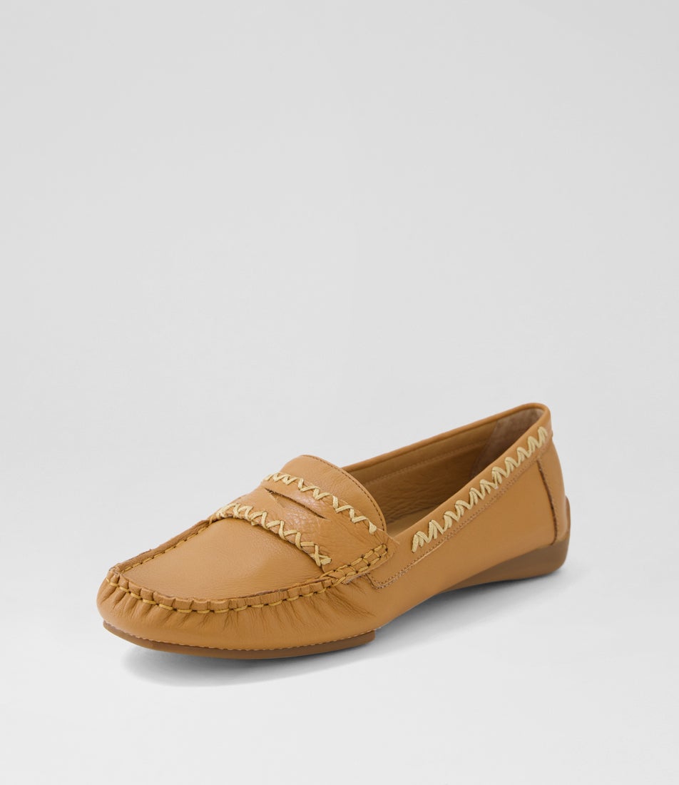 Latasha Dark Tan Natural Leather Loafers