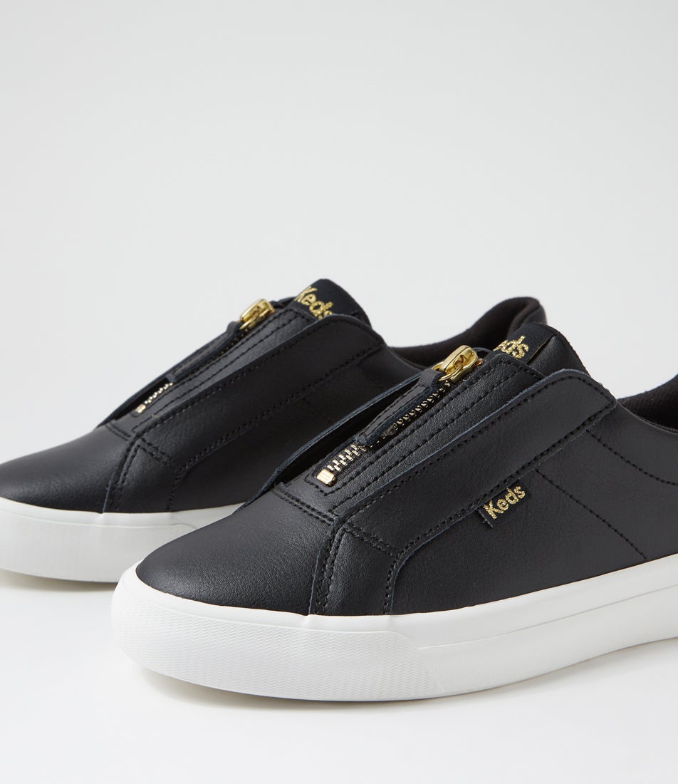 Pursuit Zip Black Leather Sneakers