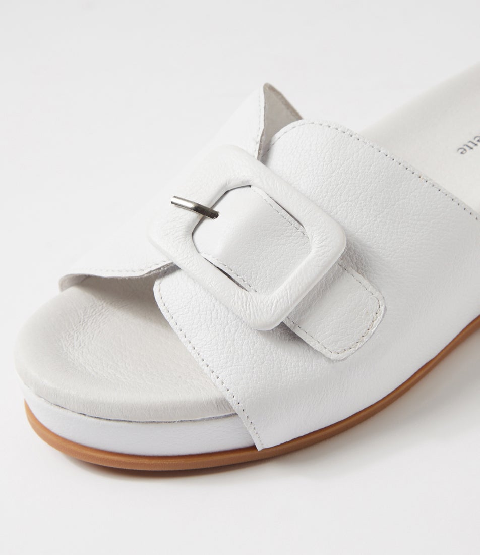 Feenix White Leather Sandals