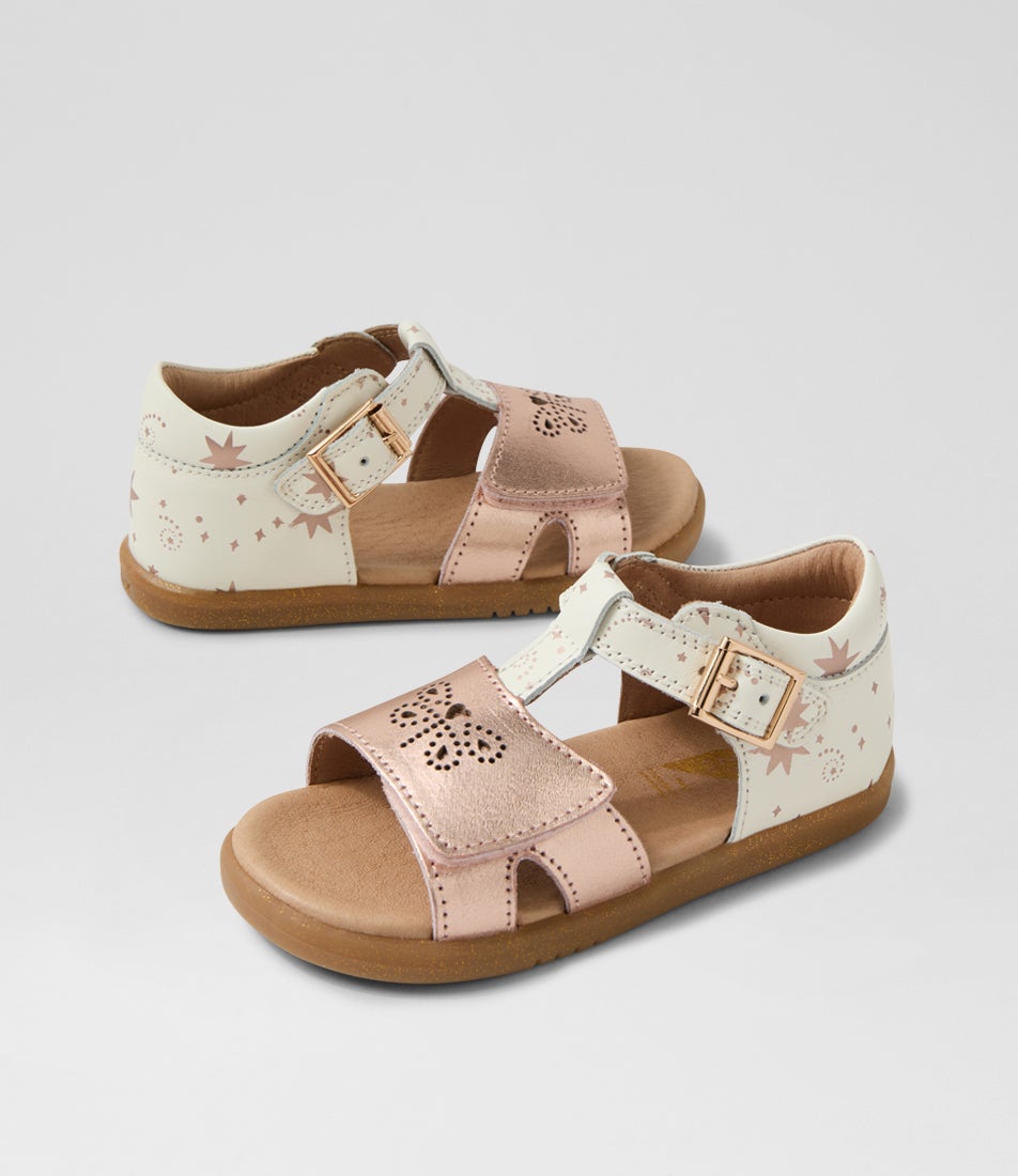 Iw Haven Toddler White Rose Gold Leather Sandals