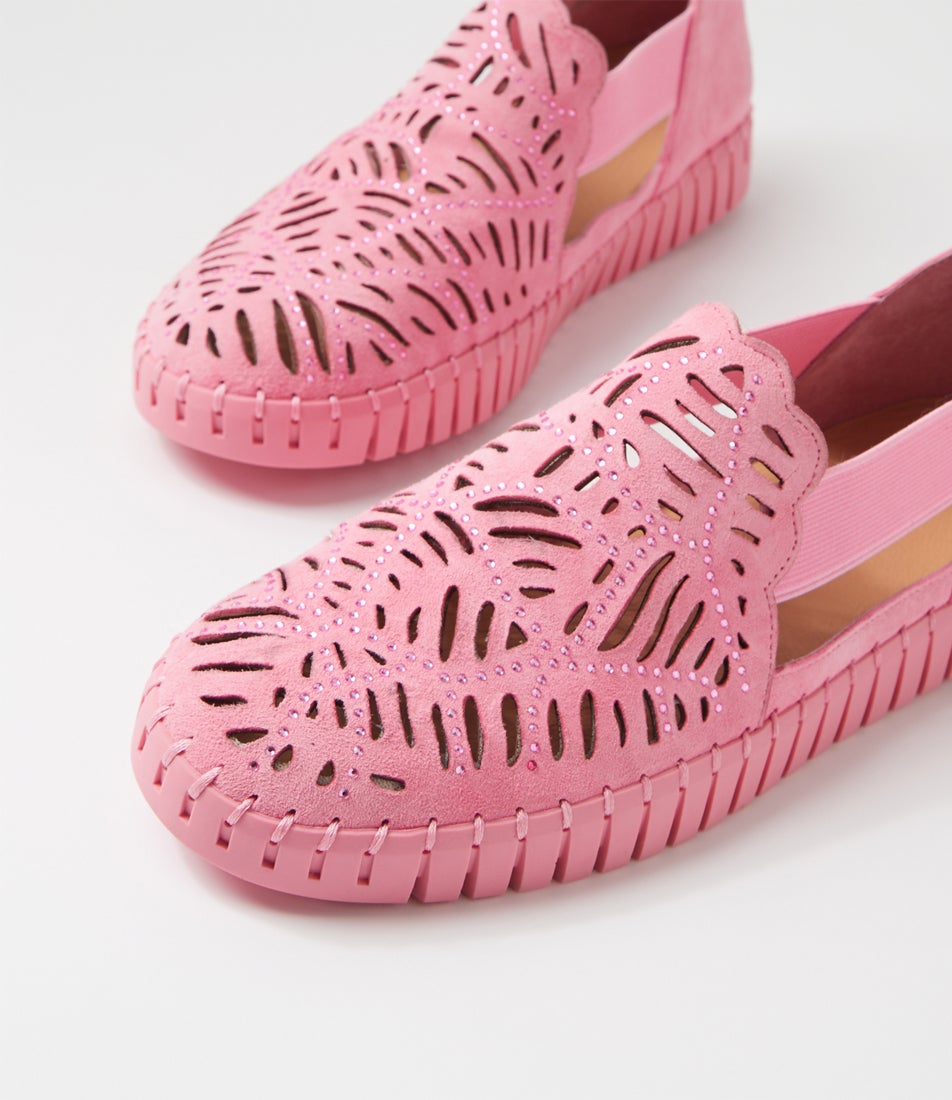 Habikio Pink Suede Jewels Sneakers