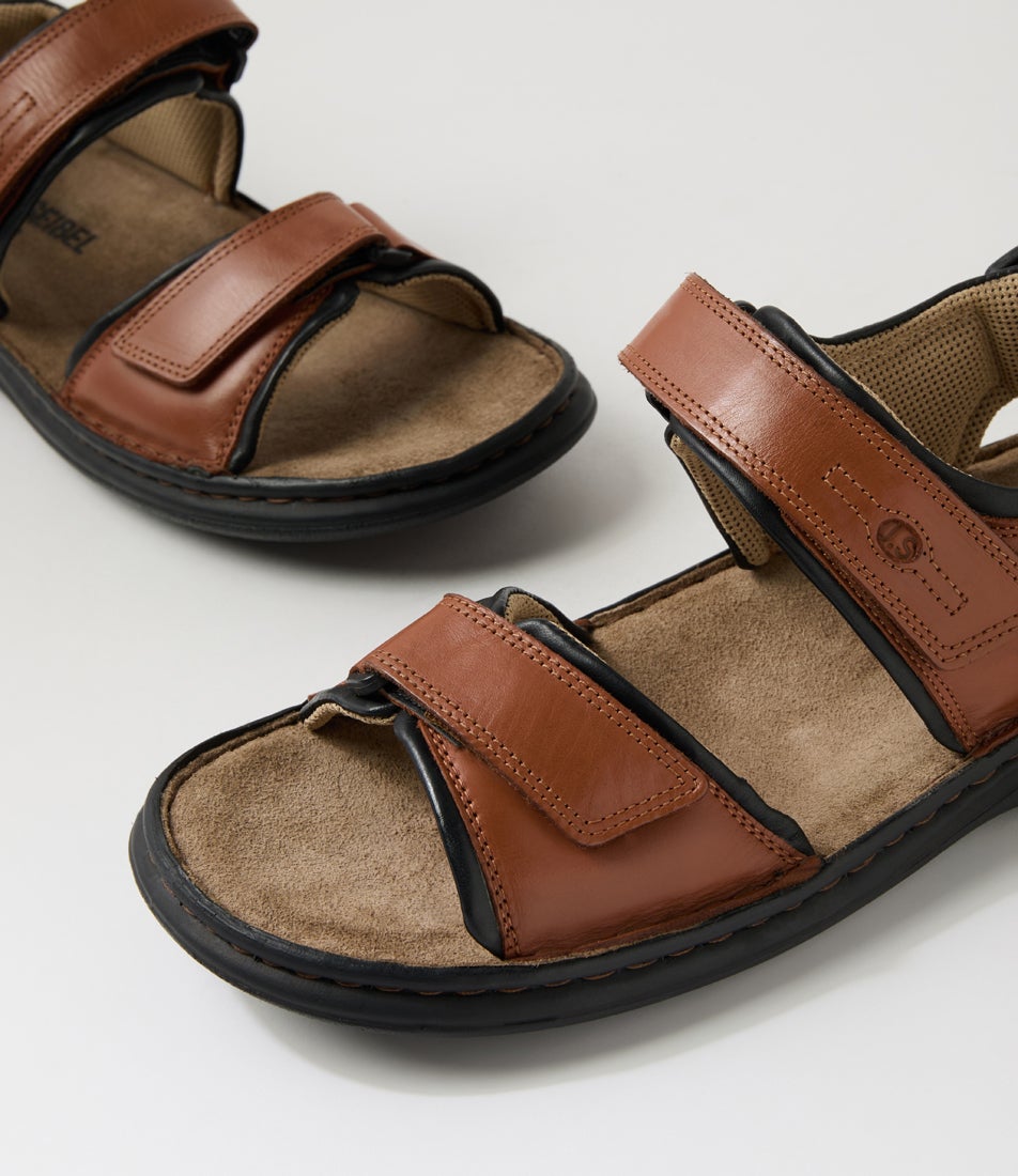 Rafe Cognac Leather Sandals