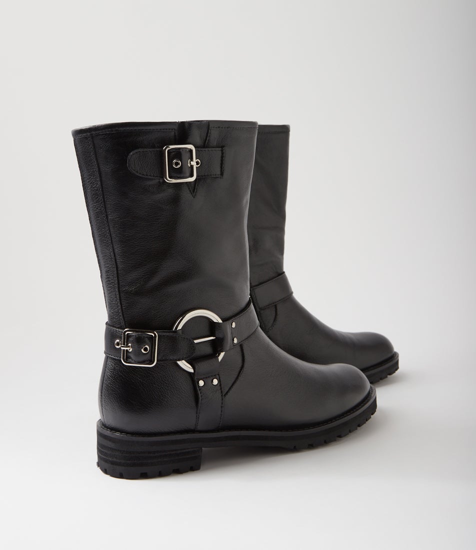 Moby W Black Leather Ankle Boots
