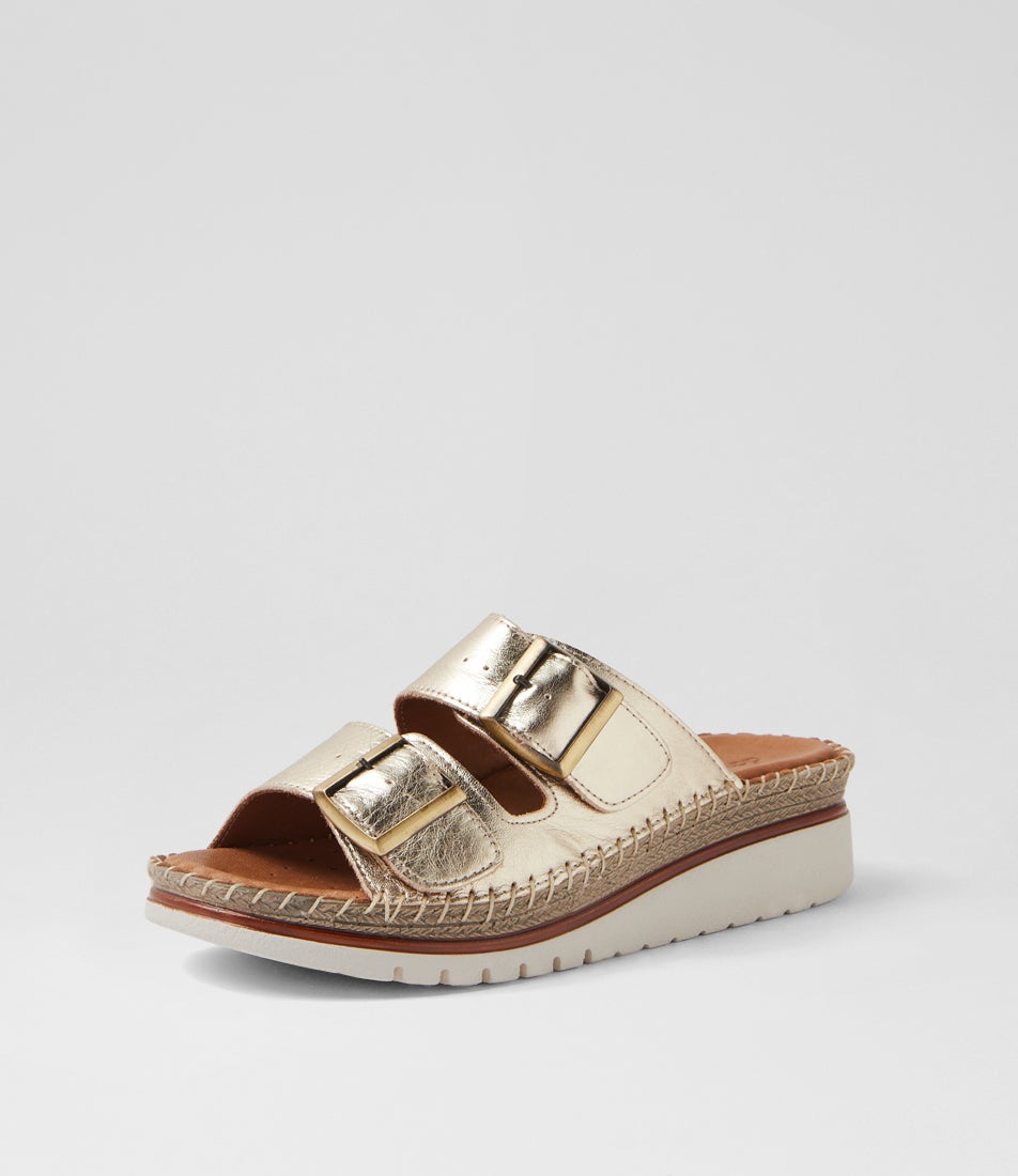 Isree Champagne Leather Sandals