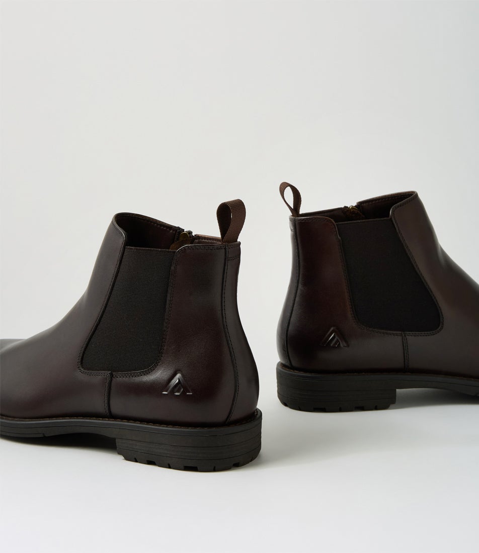 Braga Dark Brown Leather Chelsea Boots