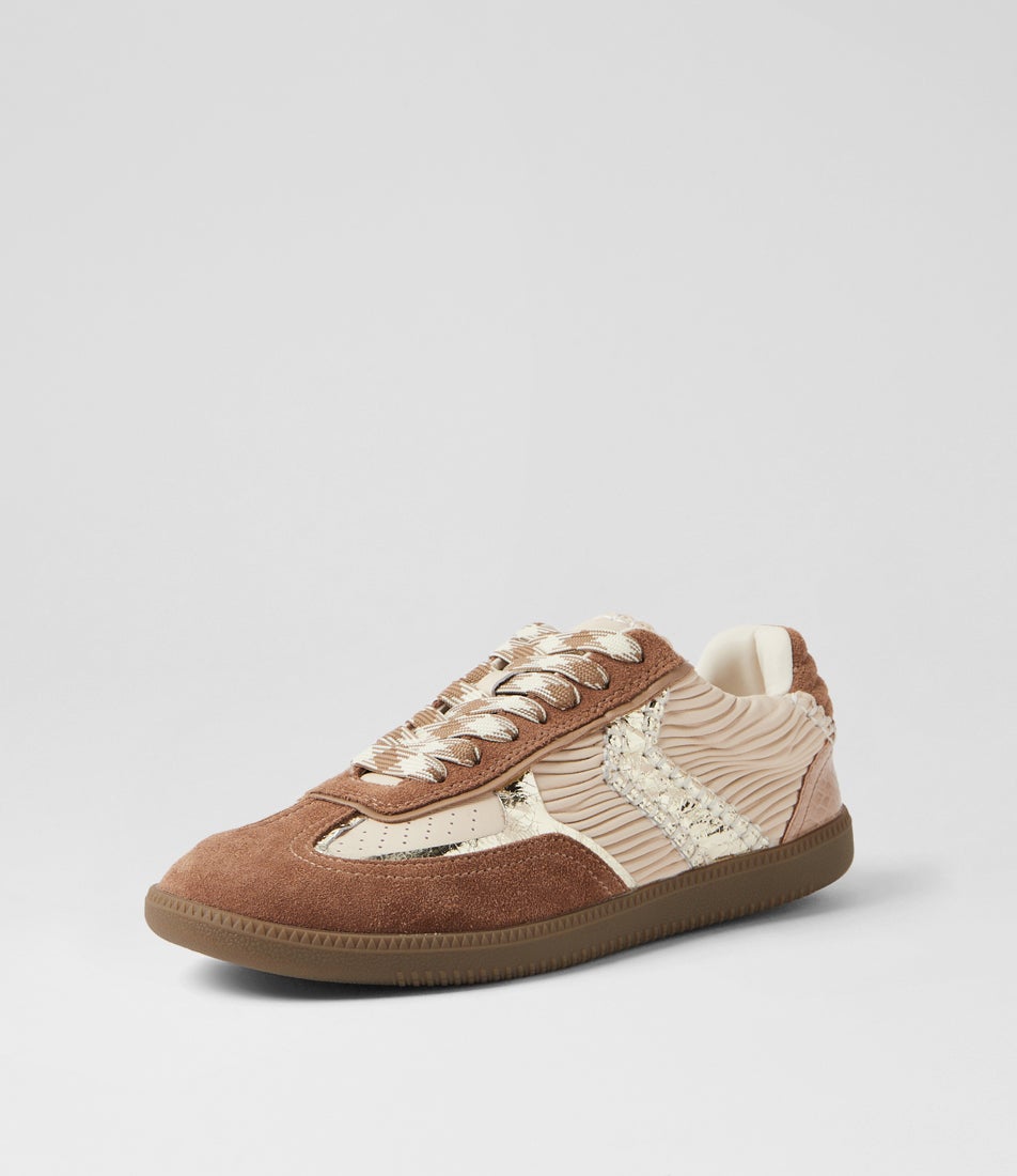 Generous Taupe Mix Leather Sneakers