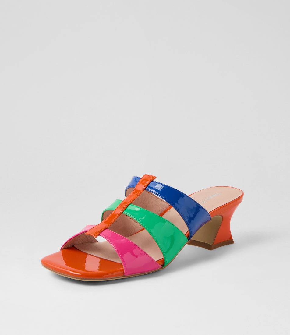 Welvet Hot Pink Multi Patent Leather Sandals