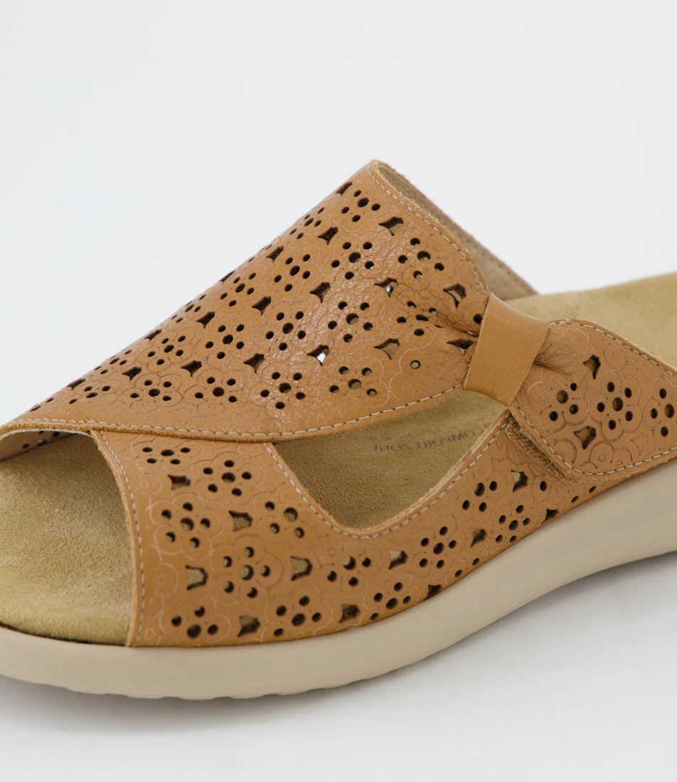 Binty Xw Tan Almond Leather Sandals