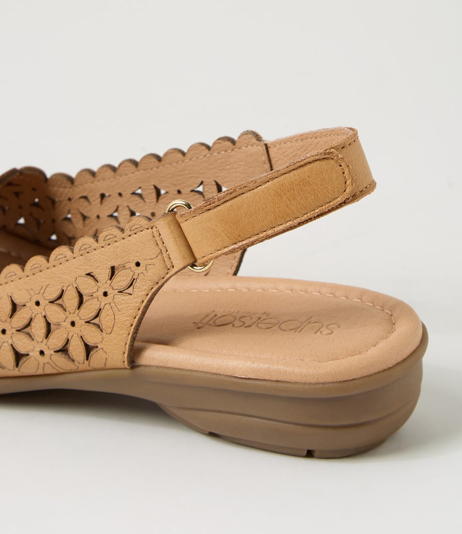 Benisie Dark Tan Leather Sandals