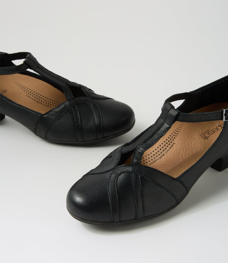 Latissh Black Leather Heels Latissh Black Leather Heels