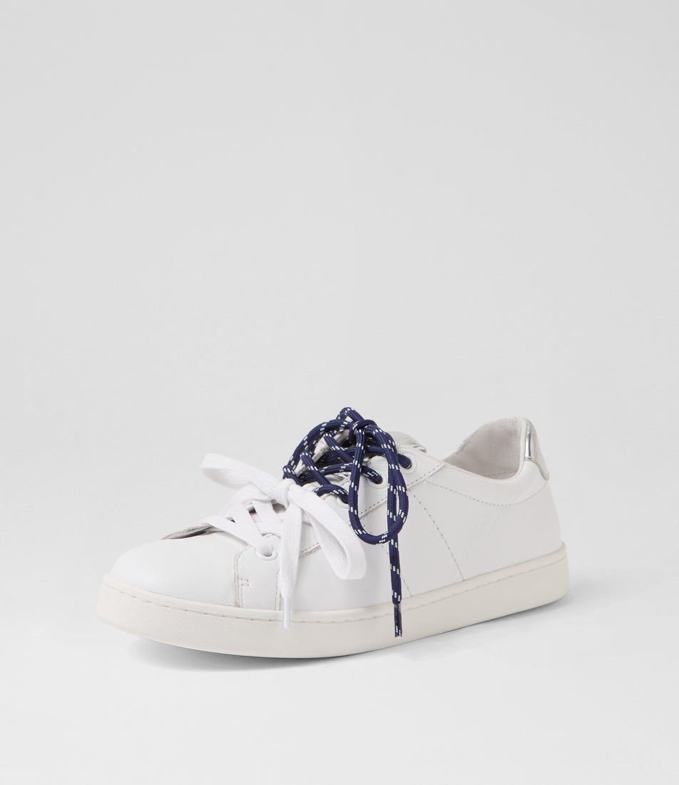 Nelsy White Silver Leather Sneakers