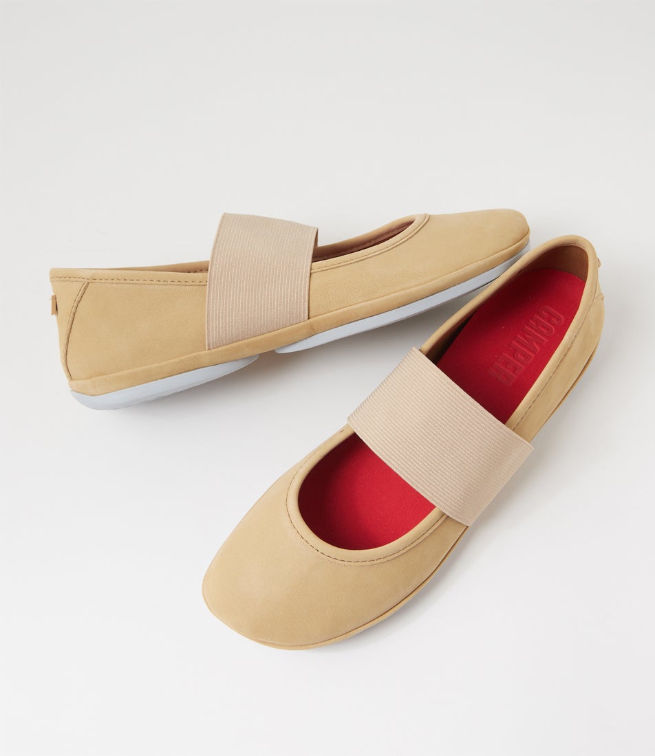 Right Nina Medium Beige Suede Slides