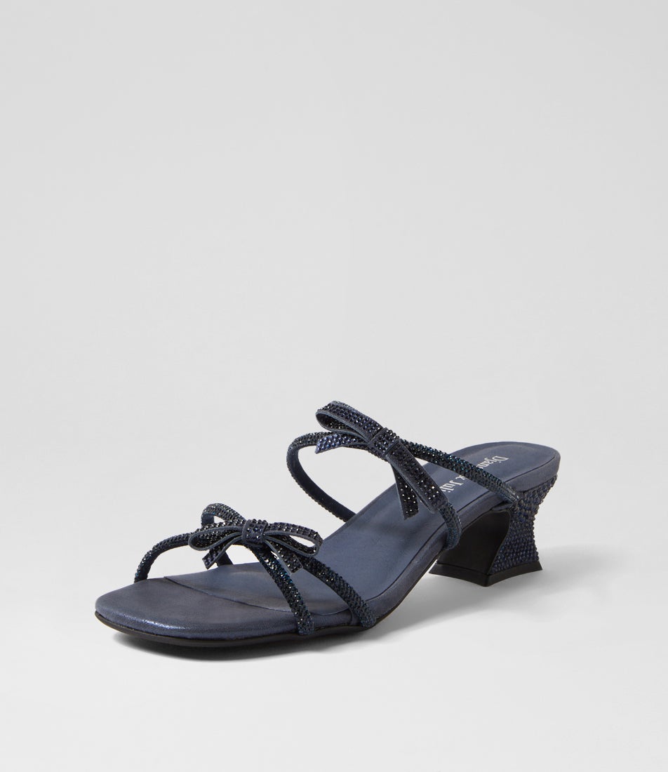 Vikia Navy Leather Sandals