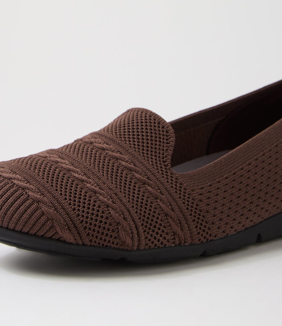 Silicie Dark Plum Knit Loafers