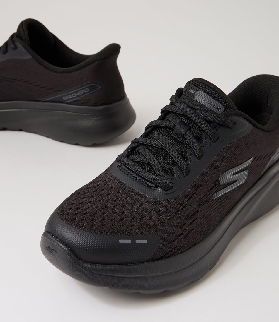 Go Walk Arch Fit N Joy Black Fabric Sneakers Go Walk Arch Fit N Joy Black Fabric Sneakers