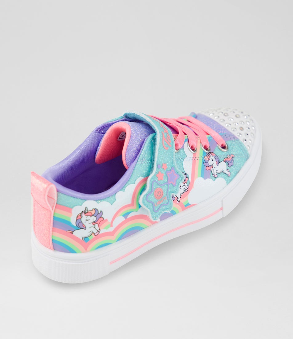 Twinkle Sparks Junior Turquoise Multi Fabric Sneakers