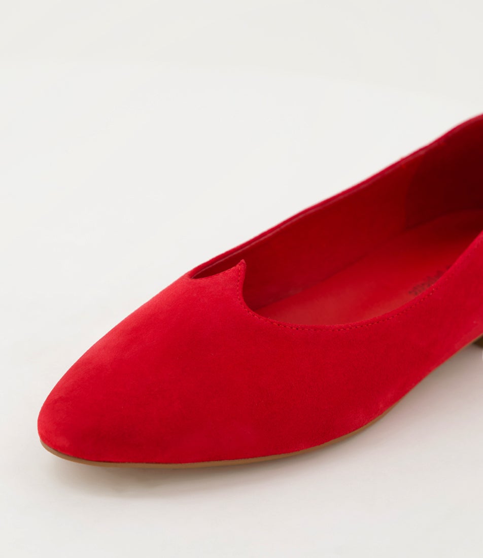 Avilla Red Suede Ballet Flats