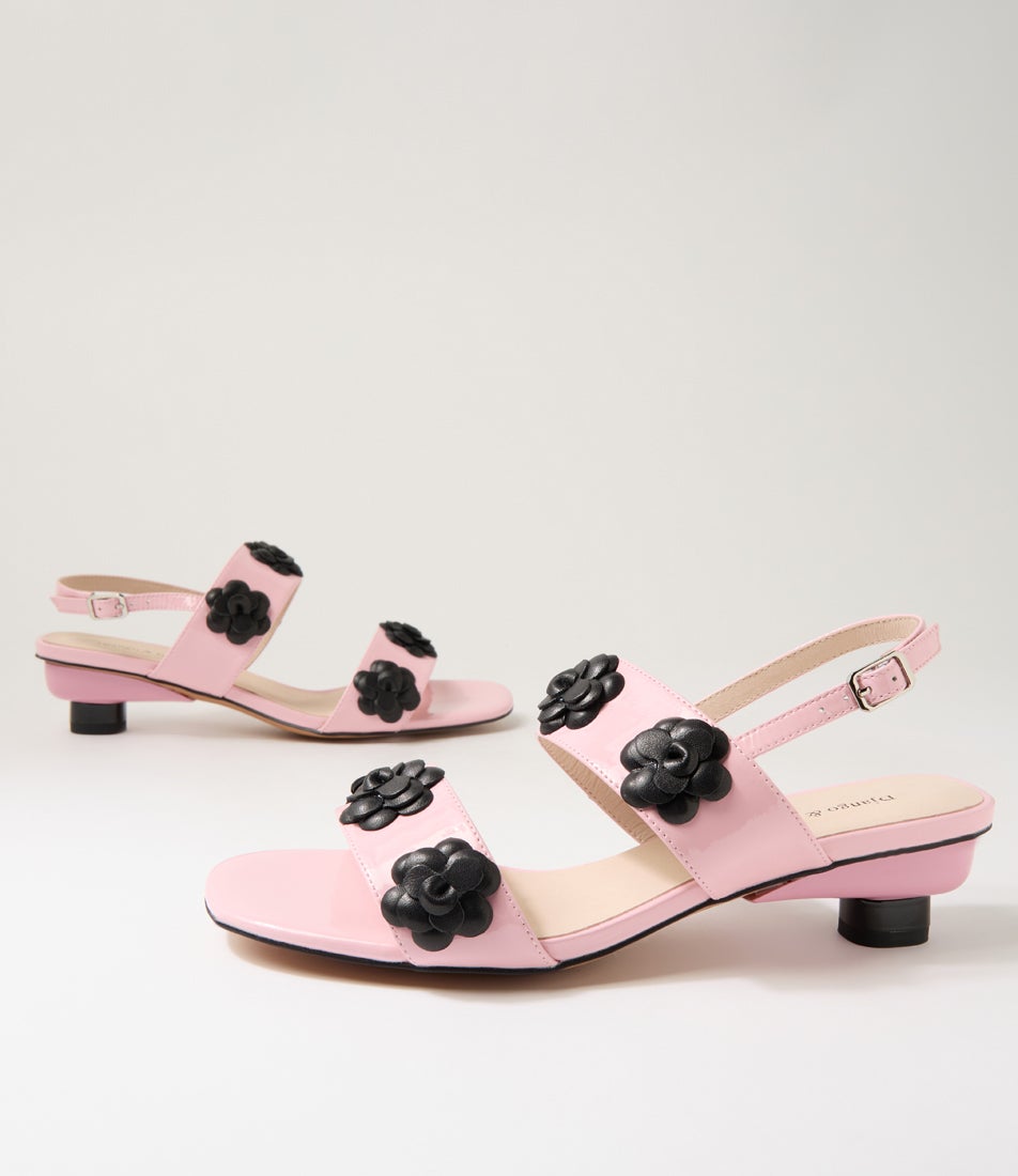 Veronka Bubblegum Black Patent Leather Sandals