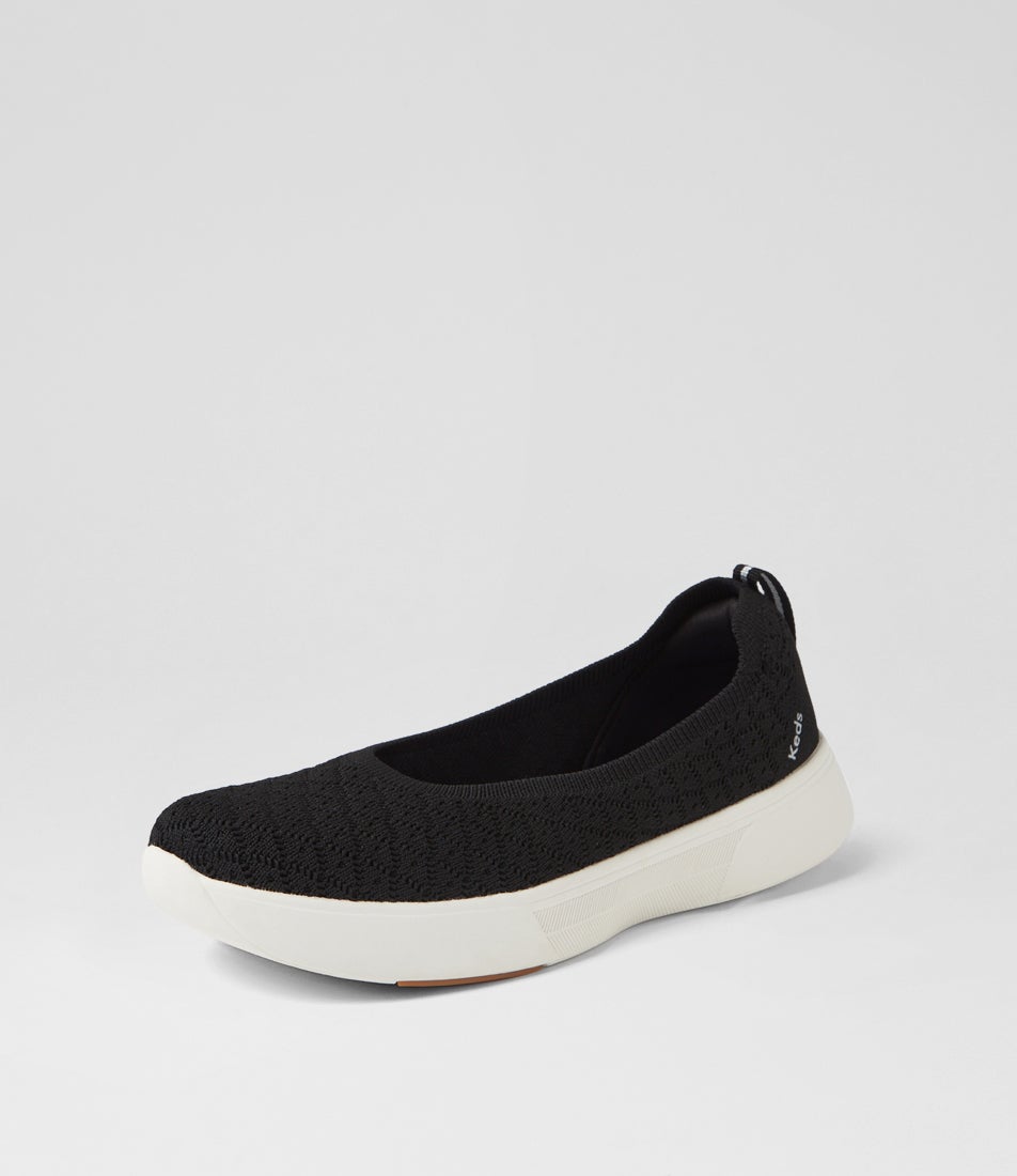 Blisswalk Skimmer Black Fabric Ballet Flats