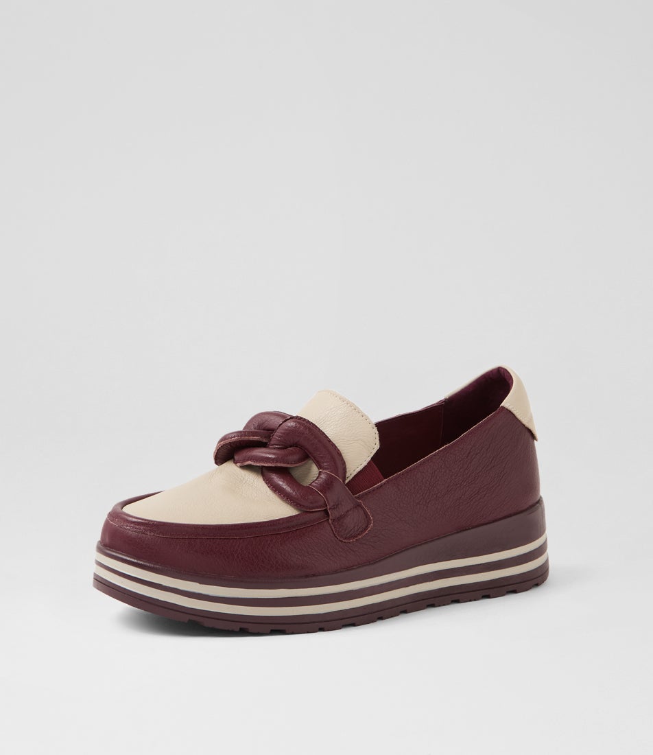 Vyrons Xf Burgundy Almond Leather Sneakers