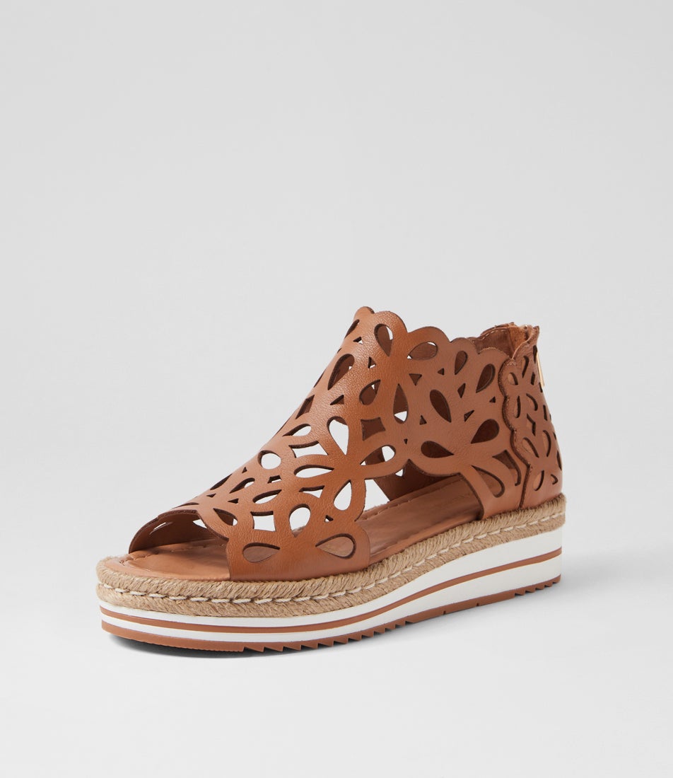 Adely Dark Tan Leather Sandals