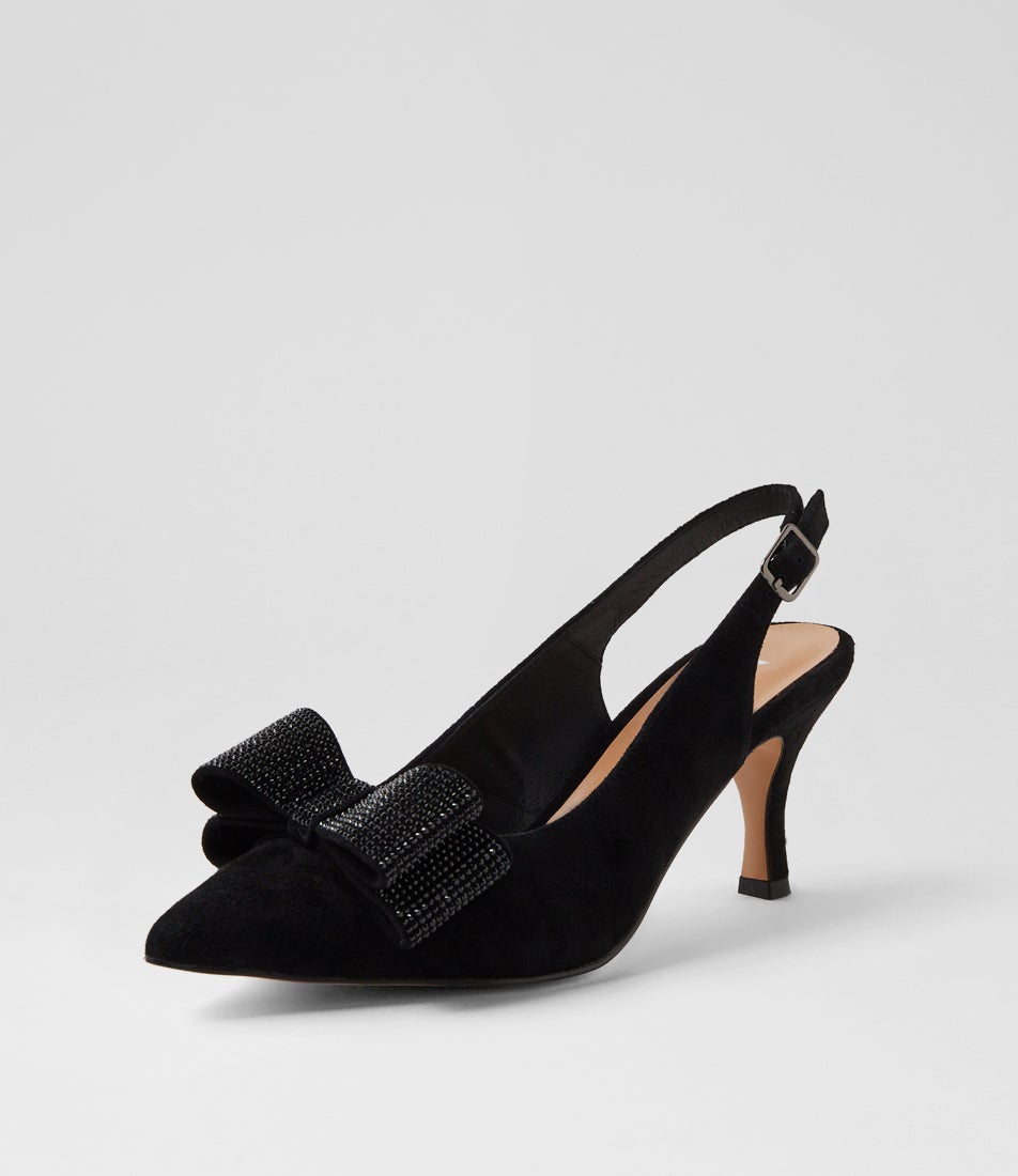 Trytan Black Suede Jewels Heels Trytan Black Suede Jewels Heels