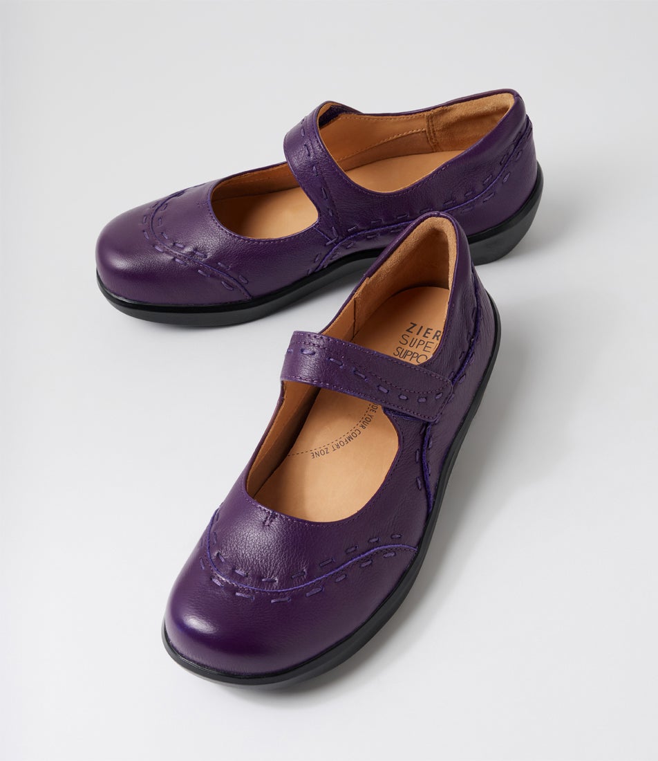 Gummibear Xw Bright Purple Leather Flat Shoes