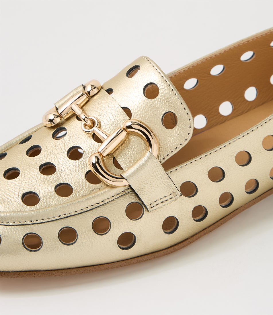 Uton Matte Champagne Leather Loafers