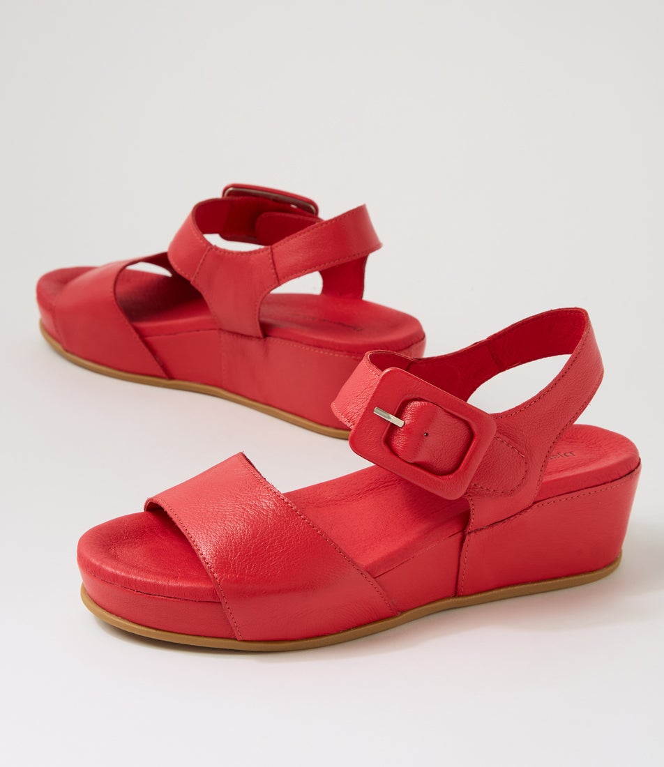 Fedila Red Leather Sandals