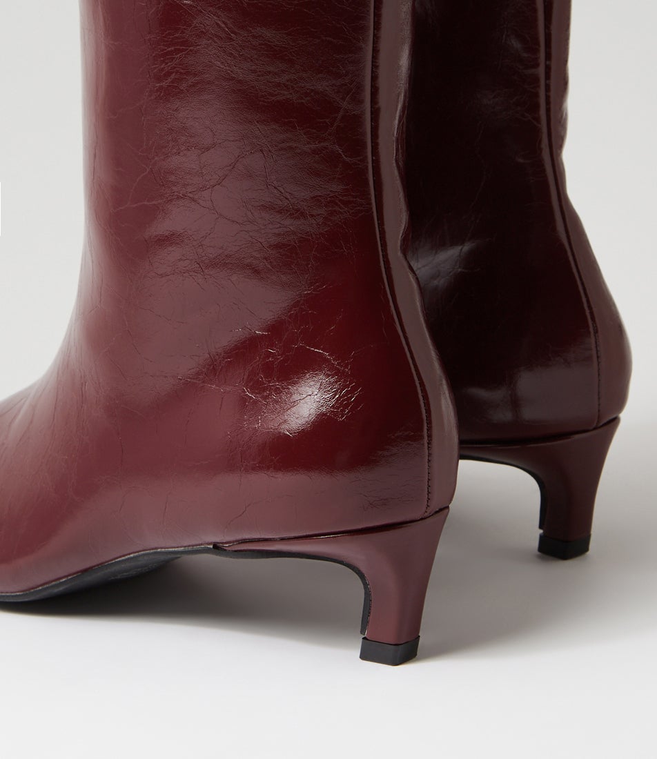Destiny Bordeaux Textured Pu Knee High Boots