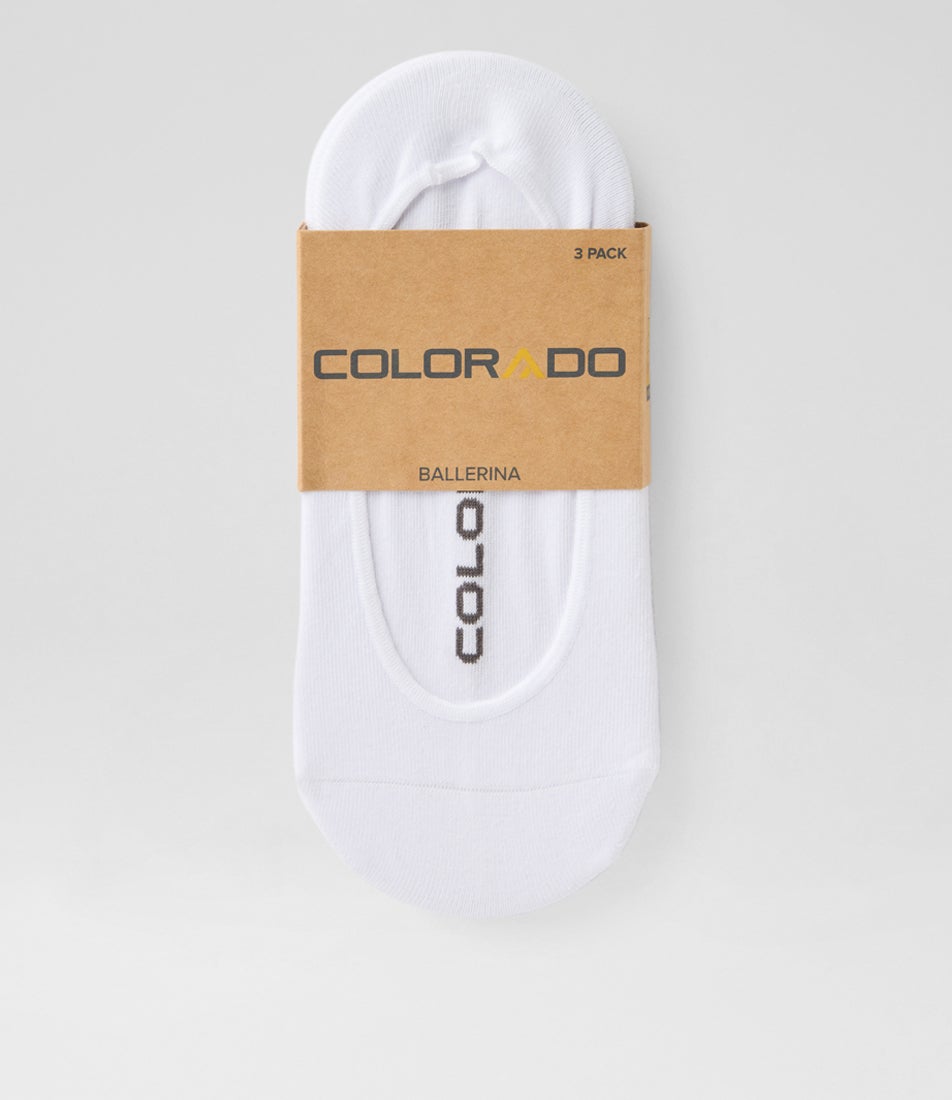 3pk Ball Invisible White Cotton Socks