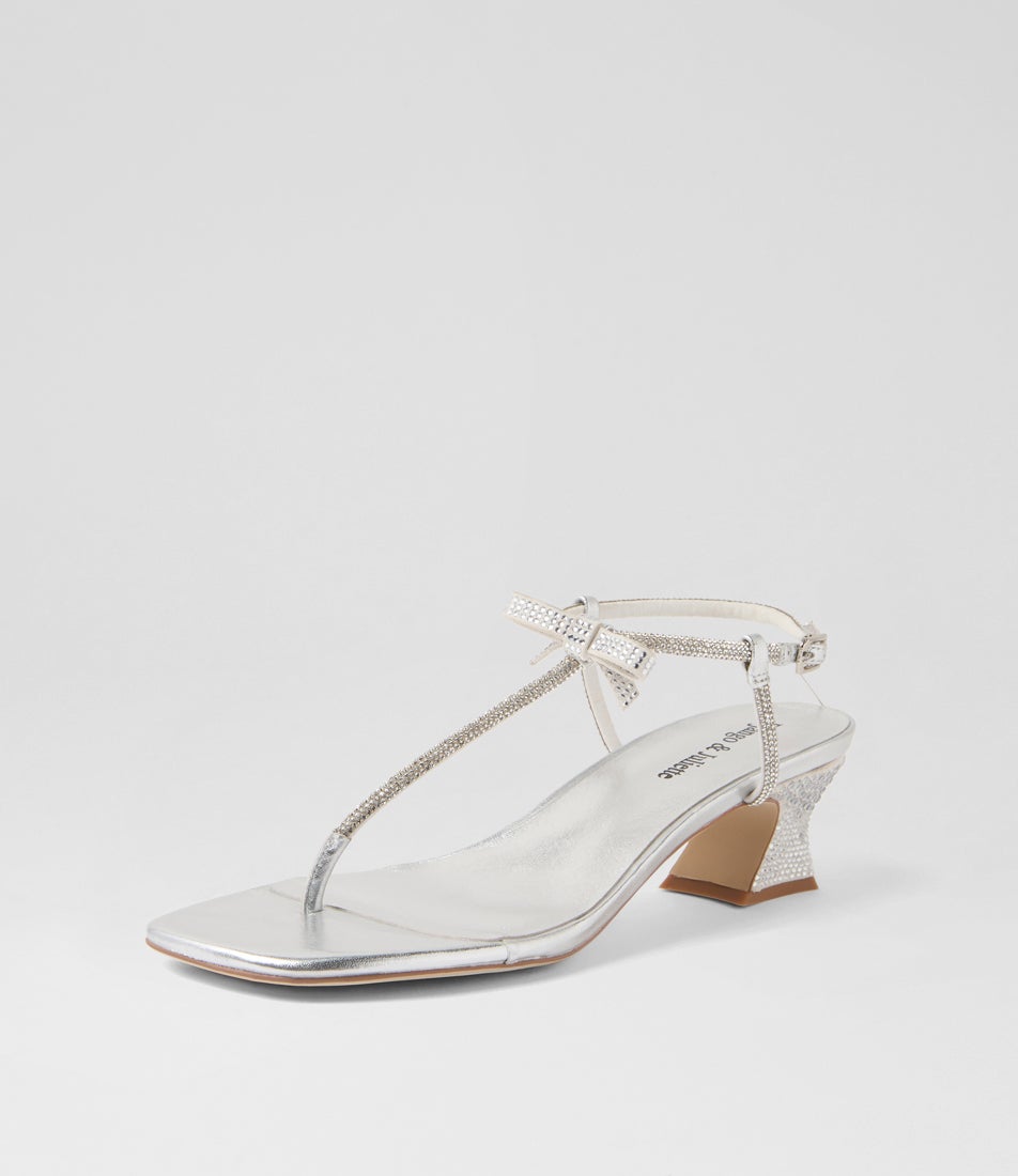 Viona Silver Leather Sandals
