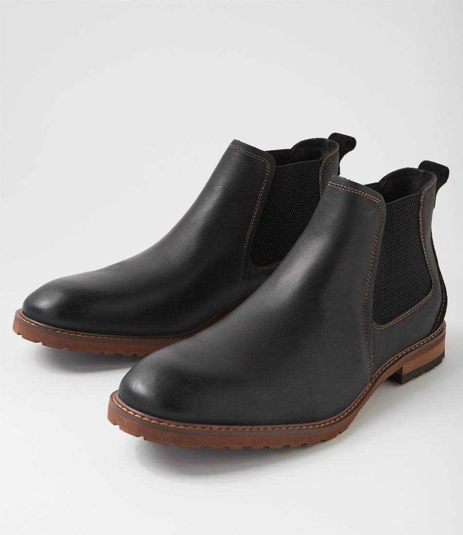 Chisel Black Leather Chelsea Boots