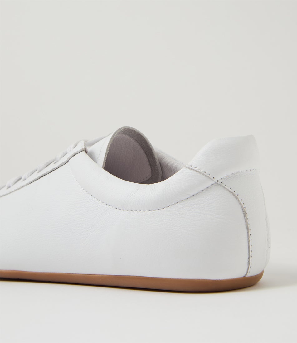 Bookier White Leather Lace Up Flats